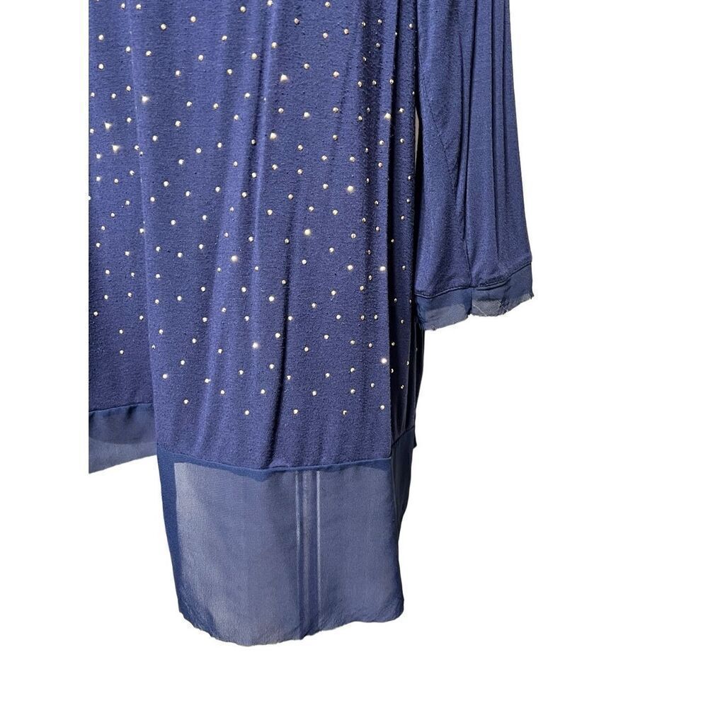 Belldini Navy Blue 3/4 Sleeve Knit Pullover Tunic Size L - Picture 2 of 5